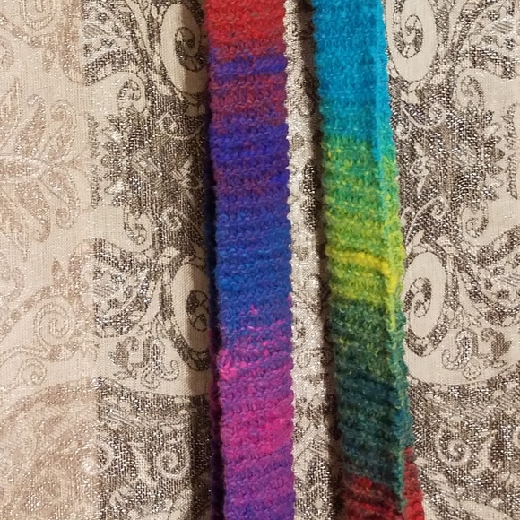 Handmade Long Twisty Rainbow Scarf - Picture 2 of 8